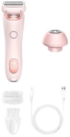 lumiora 2-in-1 Intimrasierer für empfindliche Haut Elektrischer Damenrasierer IPX7 wasserdicht, schmerzfreier Nass und Trockenrasierer für Gesicht, Bikini, Beine und Arme