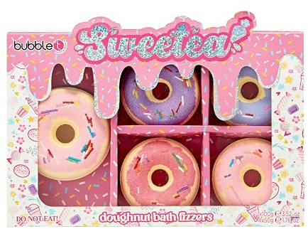 Bubble T Cosmetics Donut Bath Fizzer Gift Set – Fun & Relaxing Bath Bombs for Kids & Adults – Moisturizing, Fizzy Bath Treats – Perfect Self-Care & Spa Gift