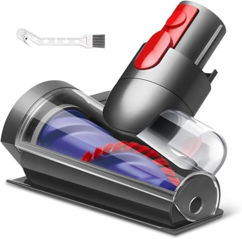 bodens Mini Brosse Motorisée Anti-Emmêlement pour Dyson V8 V7 V15 V11 V10 SV14 SV12, Accessoire Aspirateur Poils d'animaux Cheveux, Embout Nettoyage Matelas Canapé Voiture Escaliers Pièce de Rechange