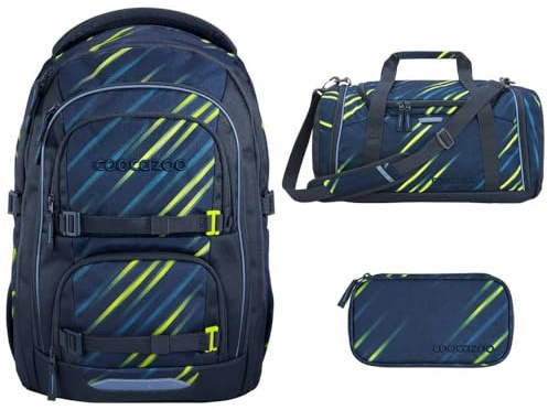 Southbag coocazoo Porter Schulrucksack-Set 3tlg inkl. Sporttasche und Schlamperbox (Fast Lime)
