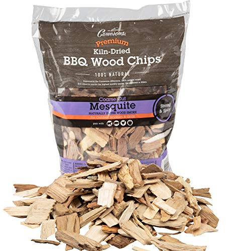 Camerons All Natural Coarse Mesquite BBQ Wood Chips, 260 Cu in Bag, 2 Lbs