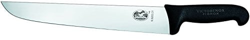 Victorinox Küchenmesser Schlachtmesser Fibrox Schwarz Länge: 26 cm Cuchillo Carnicero, Negro 5.5203.26, Acero Inoxidable