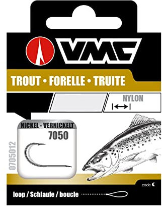 VMC Perfect Forelle gebundene Forellenhaken 60cm Vorfachlänge, Größe:6