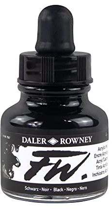 Daler - Rowney FW 29.5ml Art Bouteille d'encre acrylique - Noir