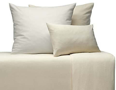 Cotonea Bio Edel-Biber Bettwäsche Classic Weiss, 1 Bettbezug 135 x 200 cm + 1 Kissenbezug 80 x 80 cm