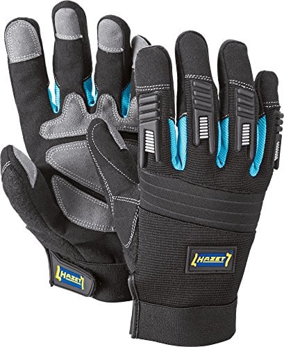 HAZET Mechaniker Handschuhe 1987-5L I Abriebbeständige, Rutschfeste Handschuhe in Größe L I Atmungsaktiv und Waschbar I passender Schutz für anspruchsvolle Aufgaben I Material: Kunstleder und PVC
