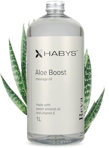 HABYS REYA | Aloe Boost Massageöl Öl | Erfrischende Aloe- Note | für Massage | Mit Mandelöl und Vitamin E | 1000 ml