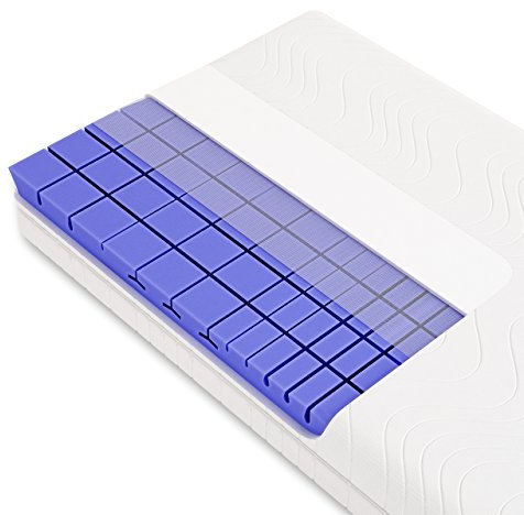 Schlummerparadies® Matratze 3D 7-Zonen Würfelschnitt HR-Kaltschaummatratze - Made in Germany - ca. 19cm Gesamthöhe, RG50, geprüfter Kern + Bezug - LUXUSLINE (80x200 H2)