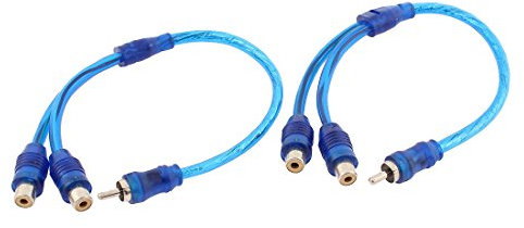 sourcing map 2 RCA Femelle vers 1 Mâle Audio stéréo Adaptateur doubleur Y Connecteur Fil 2 pcs
