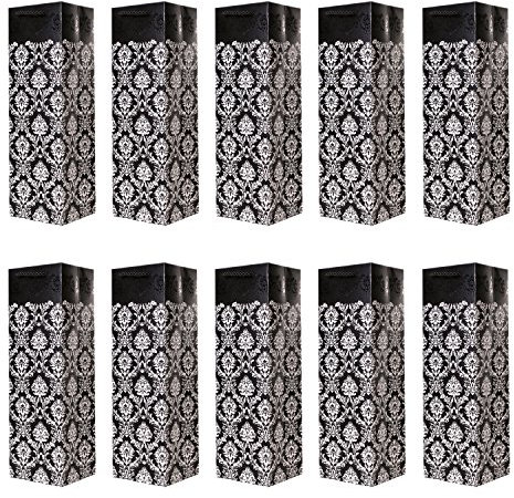 10er Packung edle Flaschentüten Geschenktüten schwarz für Wein Sekt und Champagner geeignet 36x12x10