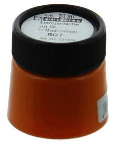 Gutenberg Stempelfarbe mit Öl 30ml rot