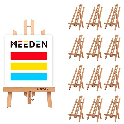 MEEDEN Table Easel for Painting: 12 Pack 40 CM Beech Wood Display Easel,Canvas Holder - Tabletop Easel Stand for Drawing, Weddings, Kids Arts & Crafts
