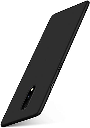 moex® Coque de Protection Ultra Fine Compatible avec OnePlus 7 | Rigide, Noir Mat métallisé