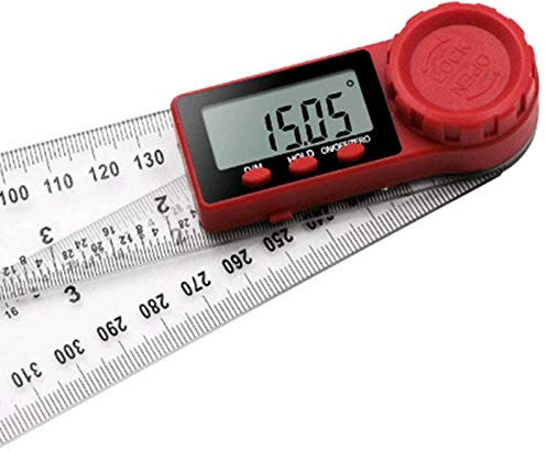 Digital Angle Finder Lineal Winkelmesser,Zwei in Einem Digital Angle Gauge Mit Großem Knopf,Transparenter Winkelmesser Für Den Holzbau Nach Hause (300 Mm)