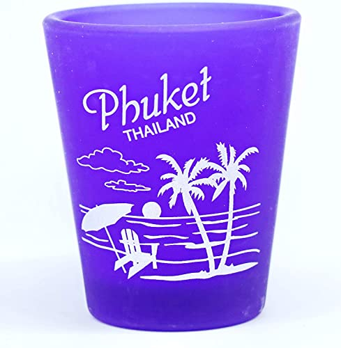 Phuket Thailand Schnapsglas, kobaltblau, mattiert
