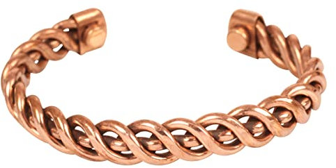 Touchstone Copper bracelet Tibetan style. Hand forged with solid and high gauge pure copper. Elegant rope twist design.