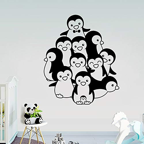 NSRJDSYT Nette Pinguine Kinderzimmer Wandtattoo für Kinderzimmer Dekor Kunst Vinyl Wandaufkleber Pinguine Baby Schlafzimmer Dekoration Wallpaper 50x42cm