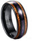 Corato Hawaii Koa Holz Wolfram Ring mit Lapislazuli Inlay 8mm Schwarz Hochzeit Ring für Herren Gewölbt Hoch Poliert 8mm Größe 62(19.7)