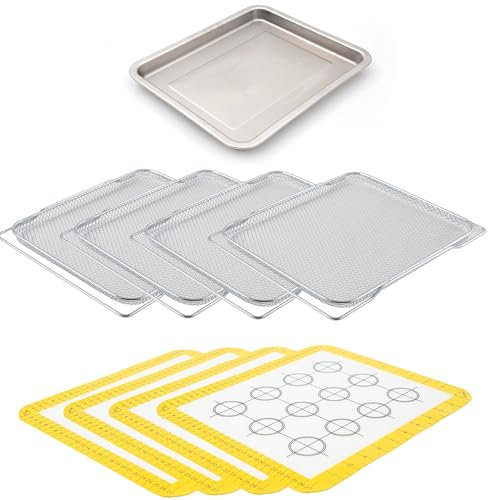 NuWave Kit da cucina multiuso 9 pezzi, compatibile con modelli Bravo XL, acciaio inossidabile, argento