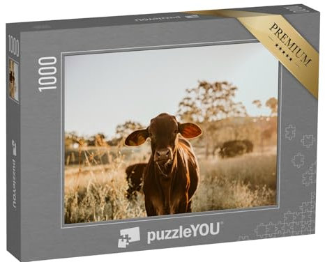 puzzleYOU: Puzzle 1000 Teile „Junge Kuh im Gras“ – aus der Puzzle-Kollektion Kühe & Kälber