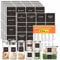 234 Minimalist Kitchen Food Labels, 216 Preprinted Flour Pasta Peas Condiment Oil Stickers, 18 Blank Ones, Waterproof Oil&Tear Resistant, No Residue for Pantry Food Containers Jars (White on Black)