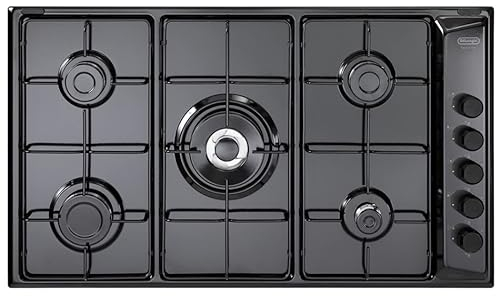 DELONGHI FLN59DD PIANO COTTURA A GAS NERO 90 CM 5 FUOCHI 1 DOPPIA CORONA