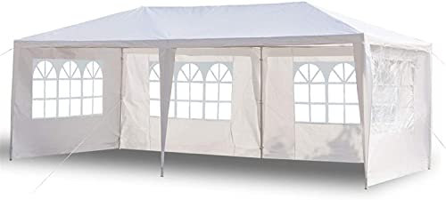 3x9M/3x6M/3x3M Tonnelle Tente Gazebo Pavillon de Jardin Tente de Réception,pour Fête/Mariage/BBQ (3X6M, 4 Bâches)