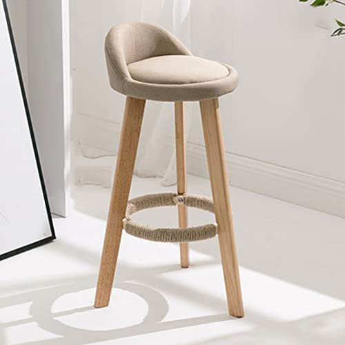 XHALERY Hoher Barhocker, Küchentheke, gepolsterte Stühle Theke Frühstücksbarhocker Holzstuhl mit Fußstütze für den Heimgebrauch im Künstlerstudio