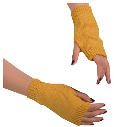 Damen Fingerlose Handschuhe Armwärmer Stulpen für Damen lang Handwärmer Stulpen Winter Warm Strick Fingerlose Fäustlinge für Handgelenk mit Daumenloch Handwärmer Armstulpen