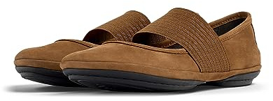 Camper Women's Right Nina Mary Jane Flat, Brown 232, 7 UK
