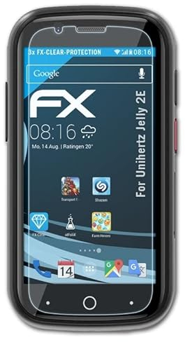 atFoliX Schutzfolie kompatibel mit Unihertz Jelly 2E Folie, ultraklare FX Displayschutzfolie (3X)