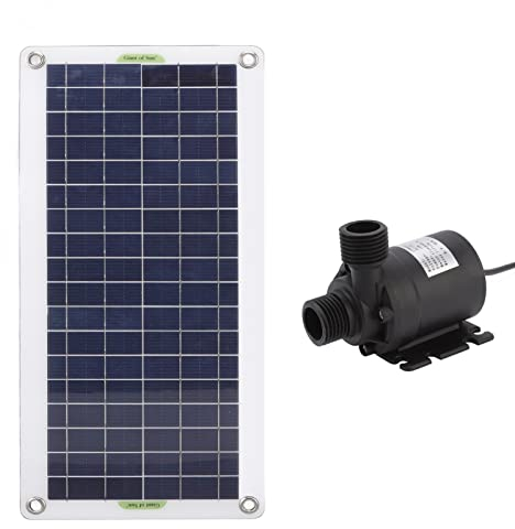 Kit de Bomba de Agua Solar 30W Kit de Bomba de Fuente de Panel Solar de Polisilicio para Baño de Aves Tanque de Peces Pequeño Estanque Jardín