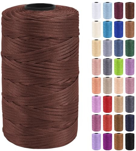 Uiopa Hilo Macrame 3mm x 200m Cuerda Macrame Polipropileno Plano Hilo de Ganchillo para Bolsos a Crochet, Bolso de Mano, Sombrero, Manualidades, Envolver Regalo, Proyecto de Bricolaje