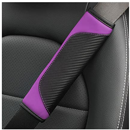 JNNJ 2Pcs Schulterpolster für Autosicherheitsgurte, Sicherheitsgurtprotektoren für Kinder und Erwachsene, Universelle Weiche Autosicherheitsgurtprotektoren(Violett)