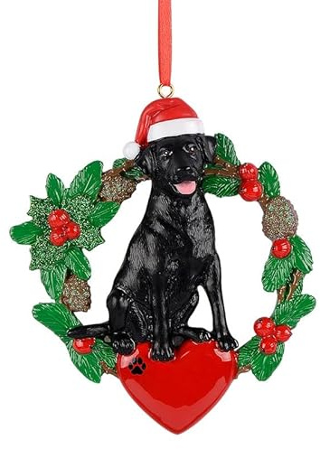 Personalized Dog Christmas Ornament, Black Labrador Christmas Tree Ornament，Pet Dog Ornament，Personalized Dog Gift Lover Ornament，Christmas Decoration Gift for Dog Owners, Parents, Dads, Moms, Kids