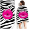 Strandtuch Zebra-Gemusterte Lippen Microfaser Handtücher Strandhandtuch Tragbar Badetuch Sand Proof Strandlaken Ultraleicht Schnelltrocknend Beach Towel Antirutsch Strandtücher Duschtuch 150x180cm