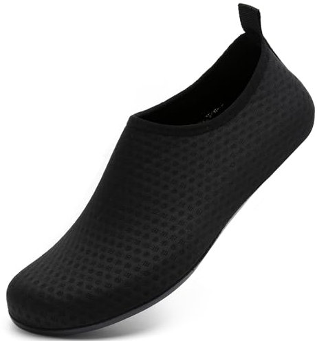 IceUnicorn Badeschuhe Wasserschuhe Damen Herren Schwimmschuh Strandschuhe Aquaschuhe Bequeme Passform(Alles Schwarz, 44/45EU)