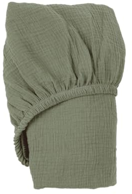 Odot Spannbettlaken für Kinderbett, Kinderwagen Matratzenbezug, Weiche Babybett Spannbetttuch Spannbettlaken, Perfekte Passform Durch Rundum-Gummizug (dunkelgrün,70x130x22cm)