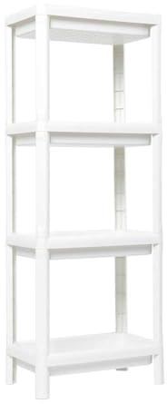 Ondis24 Badregal 38 x 23 x 100 (H) cm, Kunststoffregal, Steckregal, Badezimmerregal, Haushaltsregal schmal, 4 Böden (Weiß, 1 Stück)