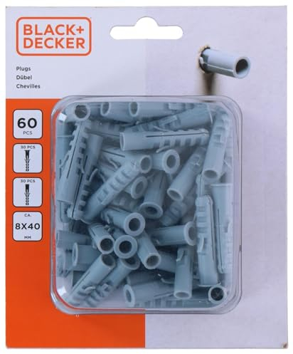 Spreizdübel Allzweckdübel Betondübel Mauerwerk Dübel 8x40mm 60St. BLACK+DECKER
