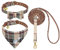 EXPAWLORER Klassisches Kariertes Hundehalsband mit Fliege und Pfotenabdruck, mit niedlicher Glocke, kein Verheddern, verstellbare Leine, Braun, Größe XS