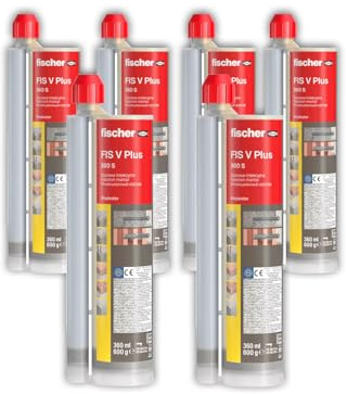 FIS V Plus 360S Lot de 6 cartouches de mortier d'injection de 360 ml, mortier résistant aux intempéries pour intérieur et extérieur