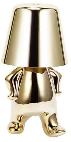 Tischleuchte Kabellos LED Tischlampe Touch Steuerung Thinker Statue Dekorative Schreibtischlampe mit 3 Helligkeitsstufen Dimmbare USB Aufladbar Klein Tischlampe für Schlafzimmer Dekoratio Geschenk
