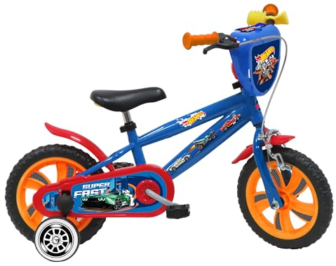 Hot Wheels Babys (Jungen) Fahrrad, Blau-Orange, 12 pollici