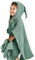 lulumoon Badeponcho Kinder Kapuzenhandtuch Baby-100% Musselin Baumwolle Babyhandtuch mit Kapuze - Poncho Badetuch für Kinder Baby 60 x 60 cm,(Grün