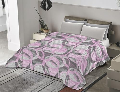 Banzaii Trapuntino Mezza Stagione, Copriletto Primaverile Estivo, Trapuntato Imbottito Singolo 170x260 cm Sara Lilla Made in Italy