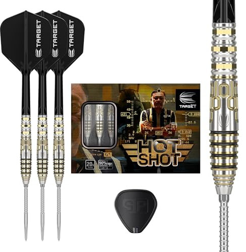 Target Japan Prime Series Hot Shot G1 90% Tungsten K-Flex Swiss Point Steeldarts Set, 20G | Harith LIM KFlex Dart Flight, Swiss Fire Points, Steeldarts Spitzen mit K Flex integrierten Schäften