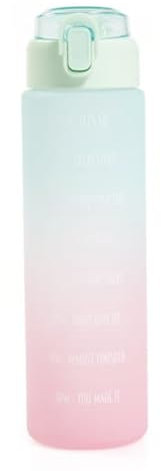 Tim 900ml Motivational Water Bottle with Time Marker & Straw - BPA-Free Tritan, Leak-Proof - Hydration Tracker for School, Gym, Sports, Fitness, Hiking, Outdoors, and Gift for Students & Athletes