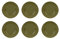 GENEVIEVE LETHU 545267 Lot de 6 Assiettes Plate Modèle Grain de Riz - Faïence Coloris Kaki - Ø 27 cm