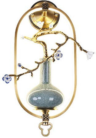 RLMSH Appliques murales, Lampes murales Compatible with Salon Nouveau Chinois de Style Chinois Lampe Murale Vase Vase en céramique Lampe Murale Salon à à Escalier de Fond Mur de Fond créatif décora